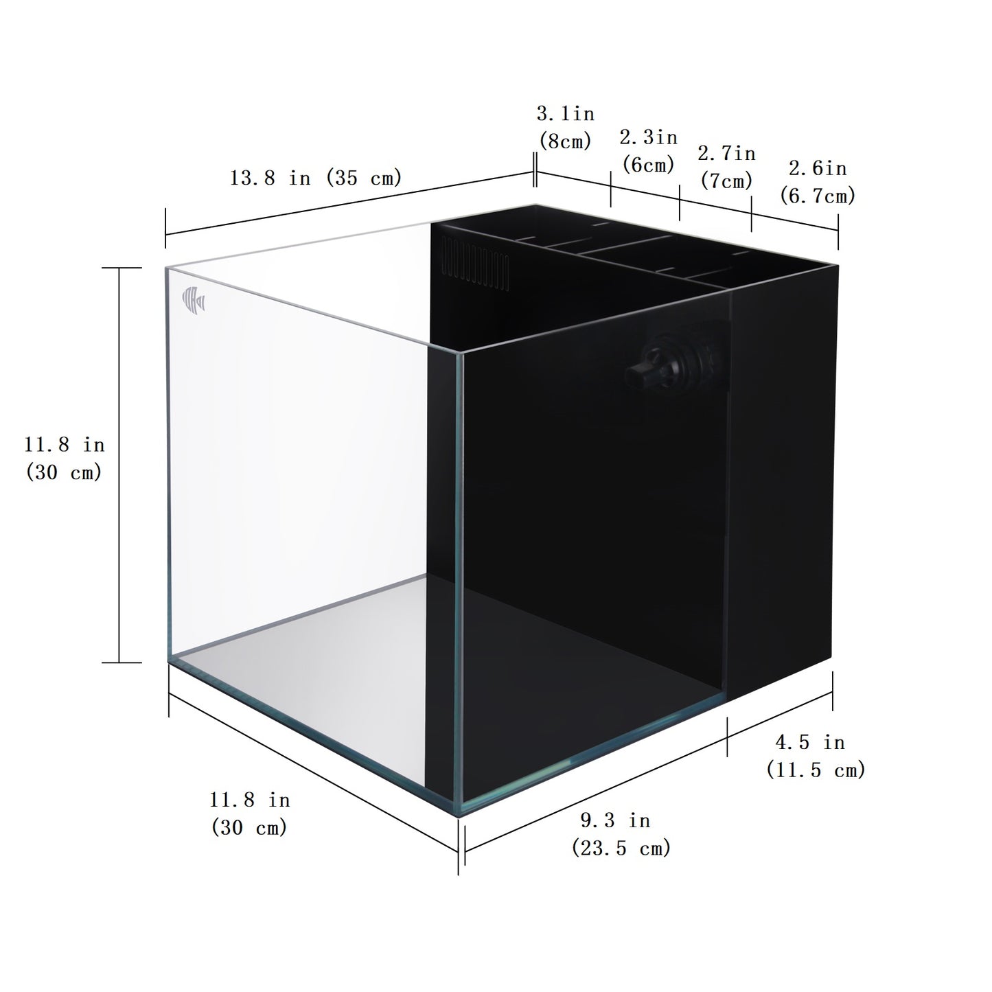 Coralland 8-Gallon Saltwater Aquarium - Ultra Clear Low Iron Glass, 45° Angled Joint Design, Crystal Clear Viewing, Perfect for Marine Fish & Reef Tanks & Freshwater