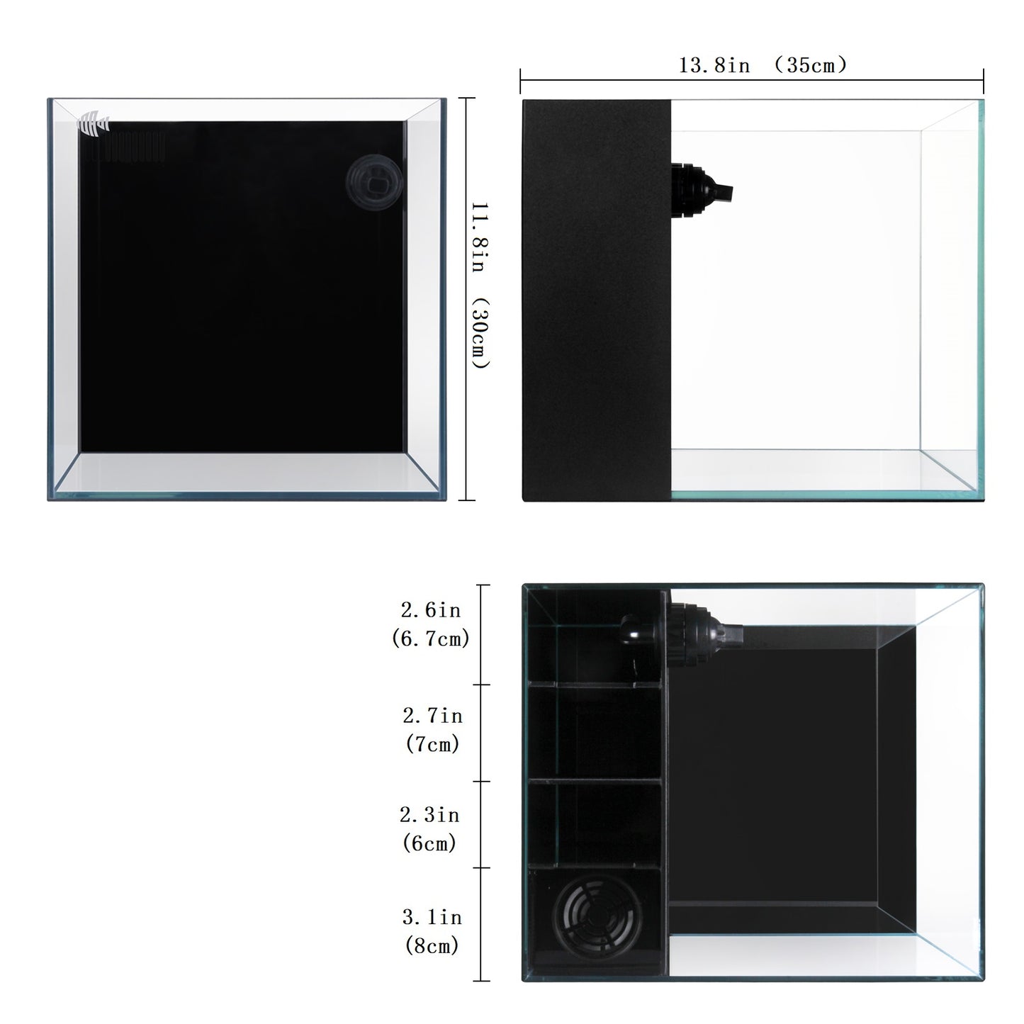 Coralland 8-Gallon Saltwater Aquarium - Ultra Clear Low Iron Glass, 45° Angled Joint Design, Crystal Clear Viewing, Perfect for Marine Fish & Reef Tanks & Freshwater