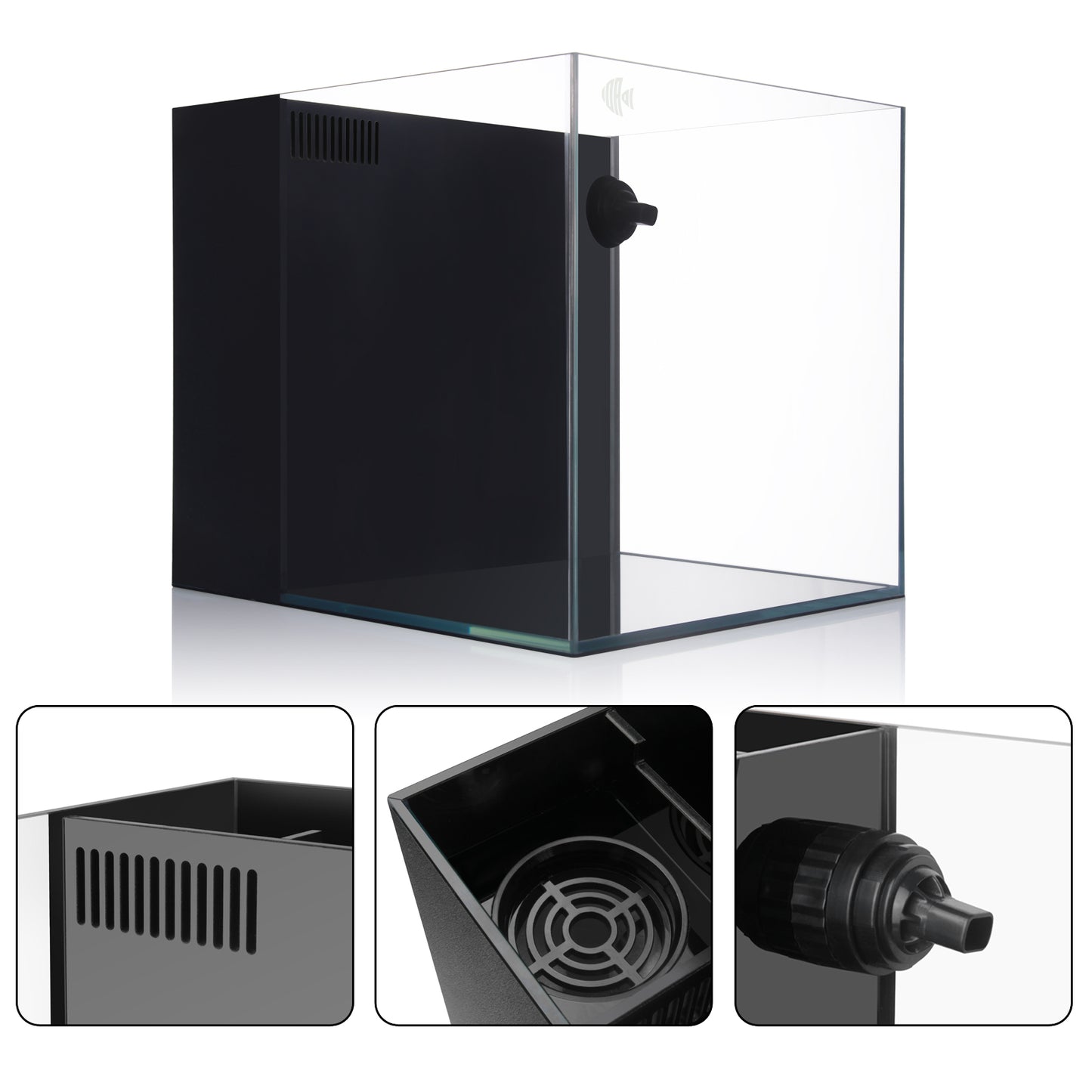 Coralland 8-Gallon Saltwater Aquarium - Ultra Clear Low Iron Glass, 45° Angled Joint Design, Crystal Clear Viewing, Perfect for Marine Fish & Reef Tanks & Freshwater