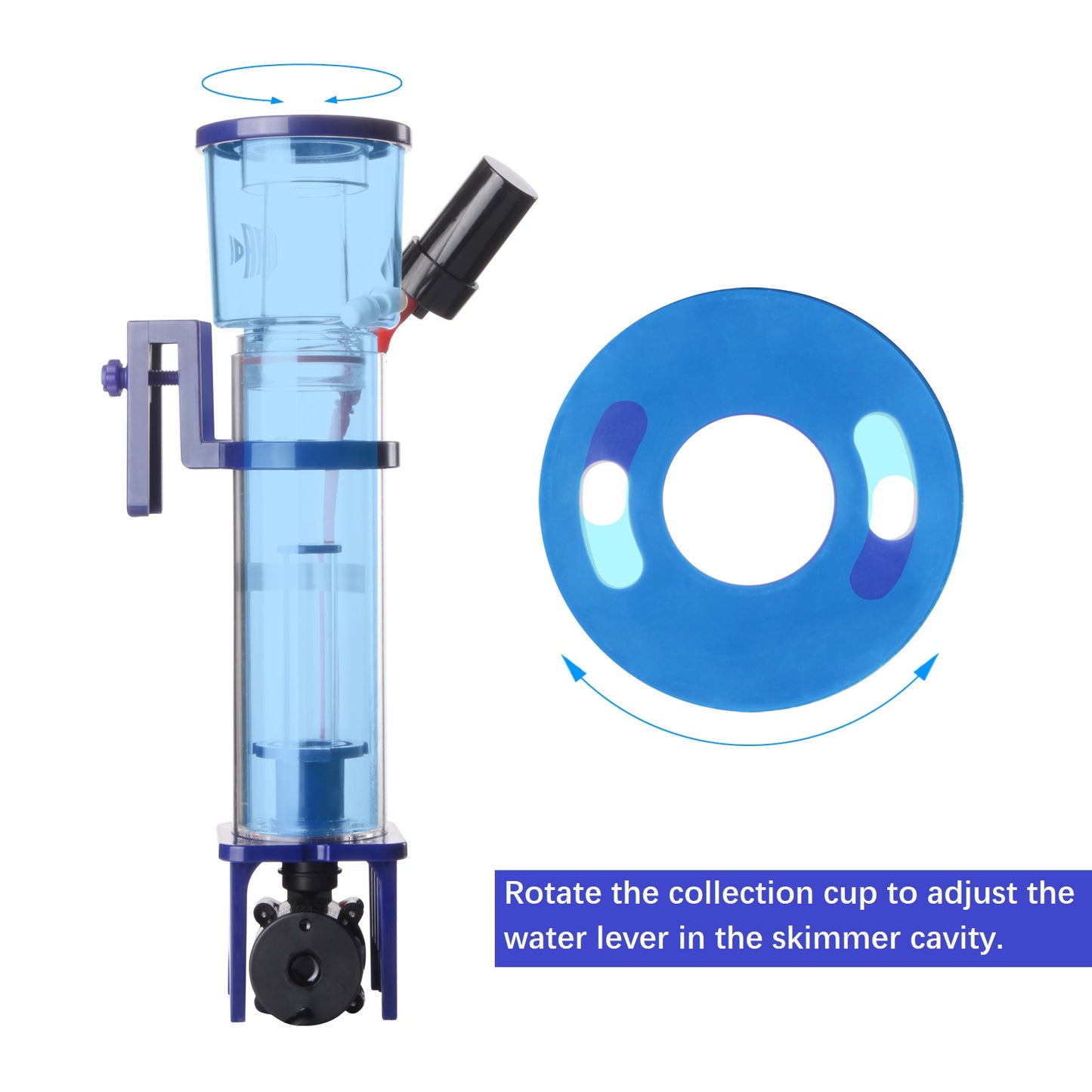 Protein Skimmer for Saltwater Aquariums, DC Pinwheel Pump for 50 Gals Fish Tank, Hang On, Internal, Not for Rimmed Tank