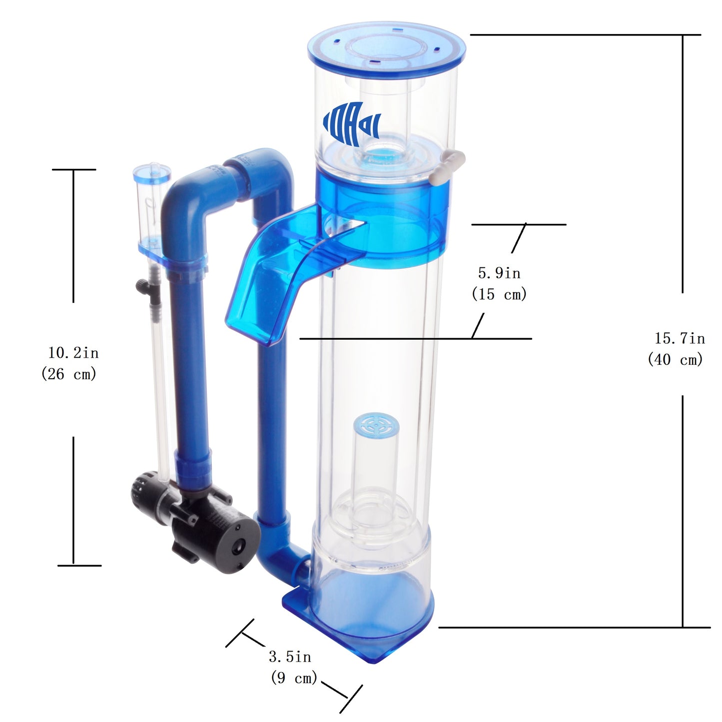 Hang On Back Protein Skimmer for Saltwater Aquariums up to 70 Gallons, HOB, External, DC Water Pump, Not for Rimmed