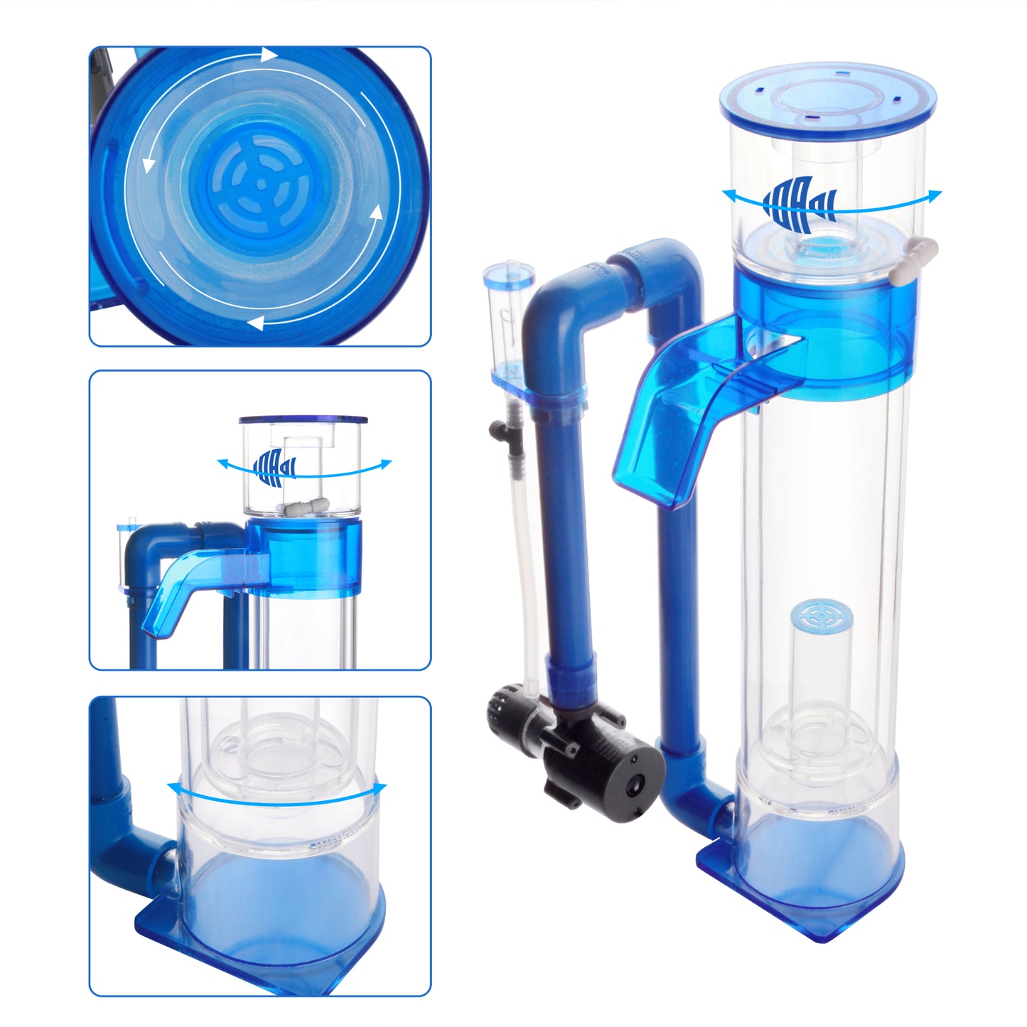 Hang On Back Protein Skimmer for Saltwater Aquariums up to 70 Gallons, HOB, External, DC Water Pump, Not for Rimmed