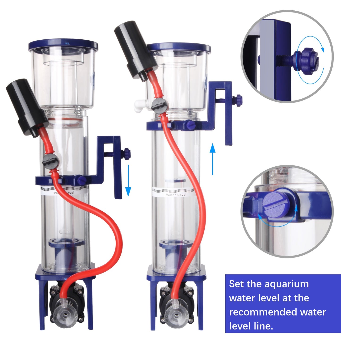 Nano Protein Skimmer for Saltwater Aquariums, DC Pinwheel Pump for 30 Gals Fish Tank, Hang On, Internal, Not for Rimmed Tank