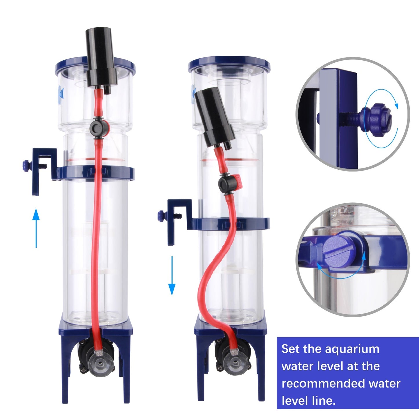 Protein Skimmer for Saltwater Aquariums, DC Pinwheel Pump for 50 Gals Fish Tank, Hang On, Internal, Not for Rimmed Tank