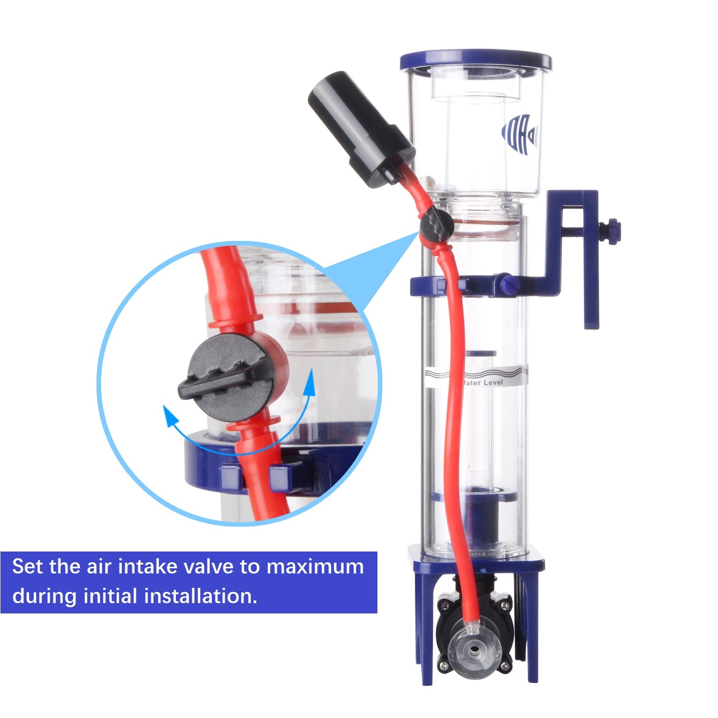 Protein Skimmer for Saltwater Aquariums, DC Pinwheel Pump for 50 Gals Fish Tank, Hang On, Internal, Not for Rimmed Tank